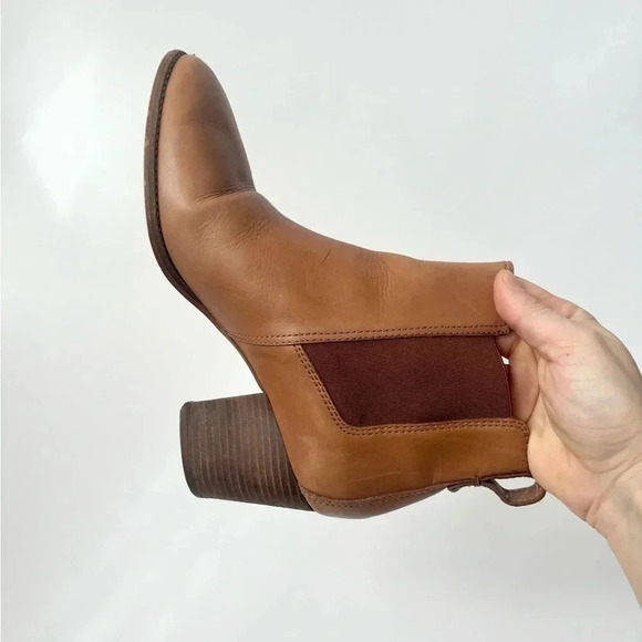 Madewell Reagan Tan Genuine Leather Ankle Chelsea Booties Sz 8 - Picture 8 of 10